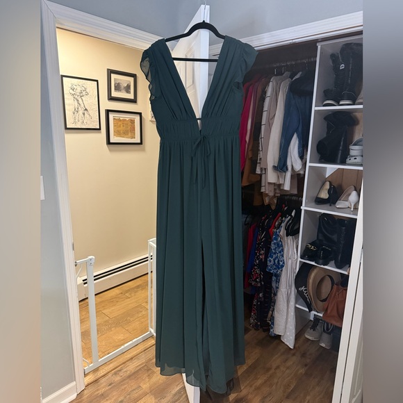 Lulus I’m All Yours Emerald Green Ruffled Maxi Dress - Picture 3 of 6